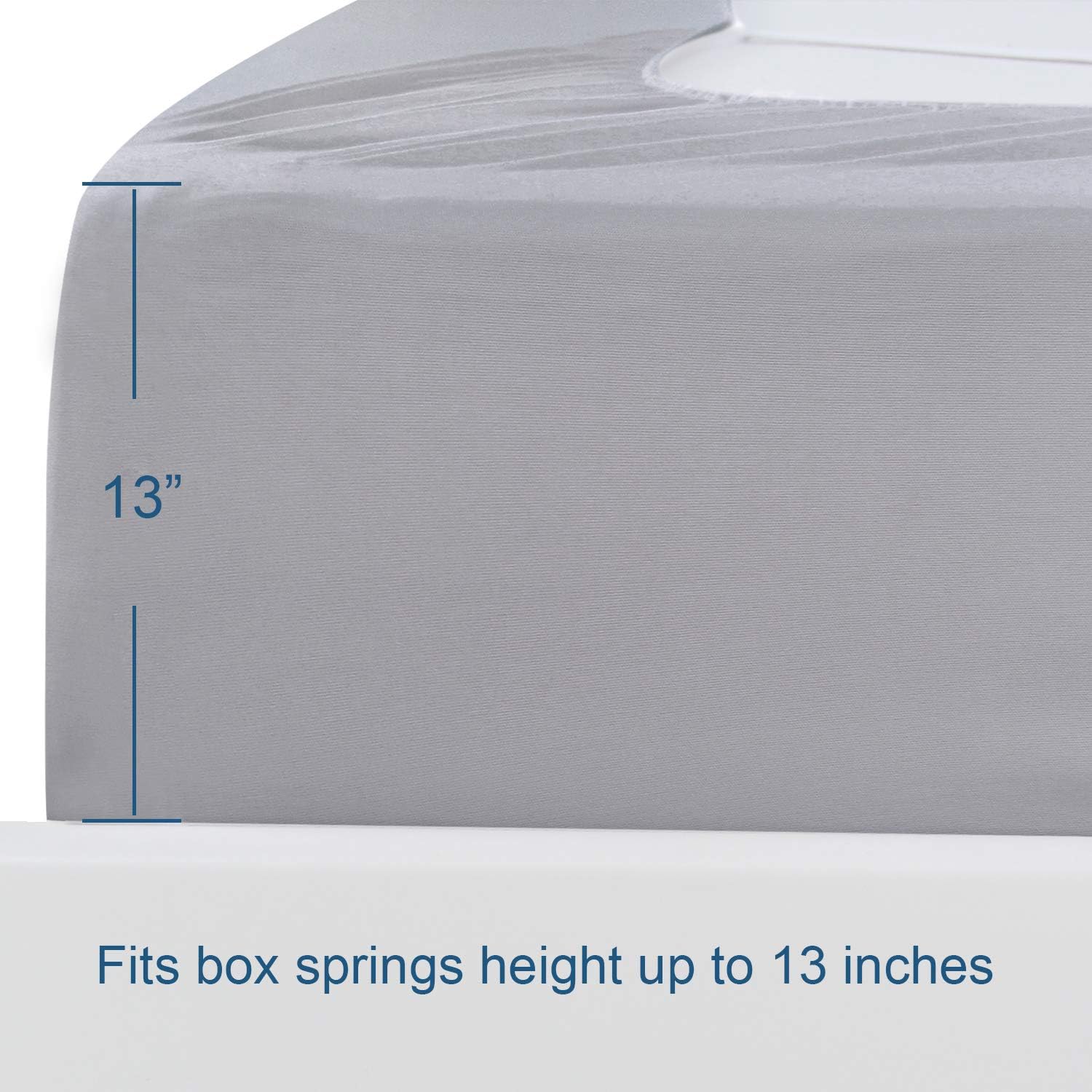 Thumbnail 5 de Moonsea King Size Box Spring Cover, Dark Grey Microfiber, 4-Side Wrap