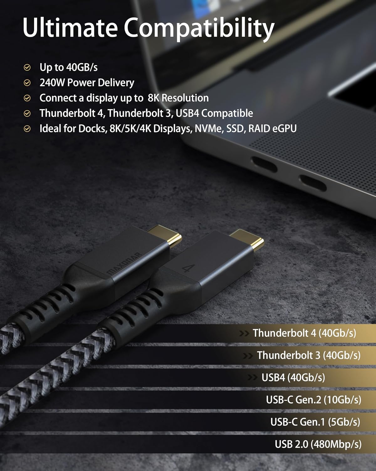 Thumbnail 5 de Maxonar Thunderbolt 4 Kabel 0,5 m