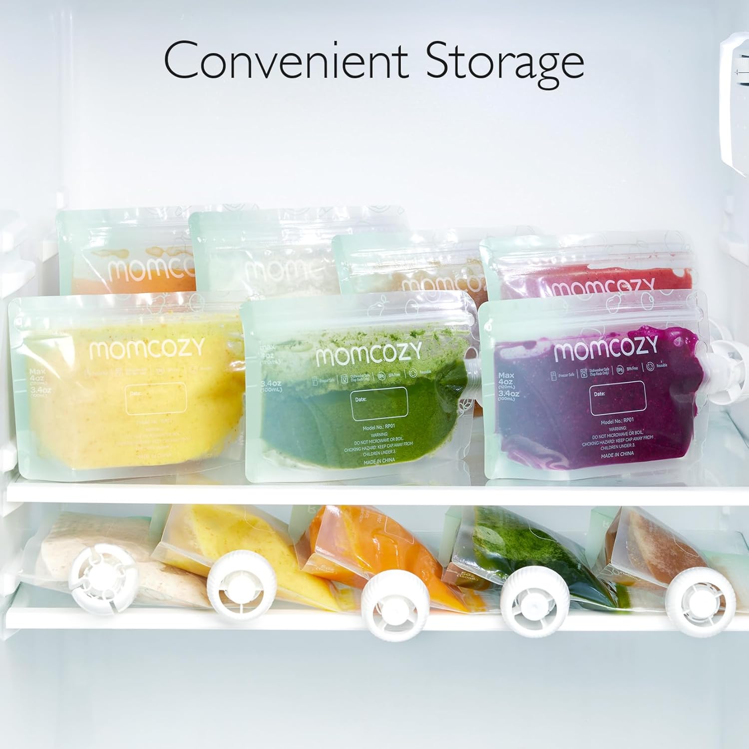 Thumbnail 5 de momcozy Reusable Baby Food Pouches for Toddlers (BPA-free) – Refillable squeeze pouches, 10 packs, 3.4–4oz