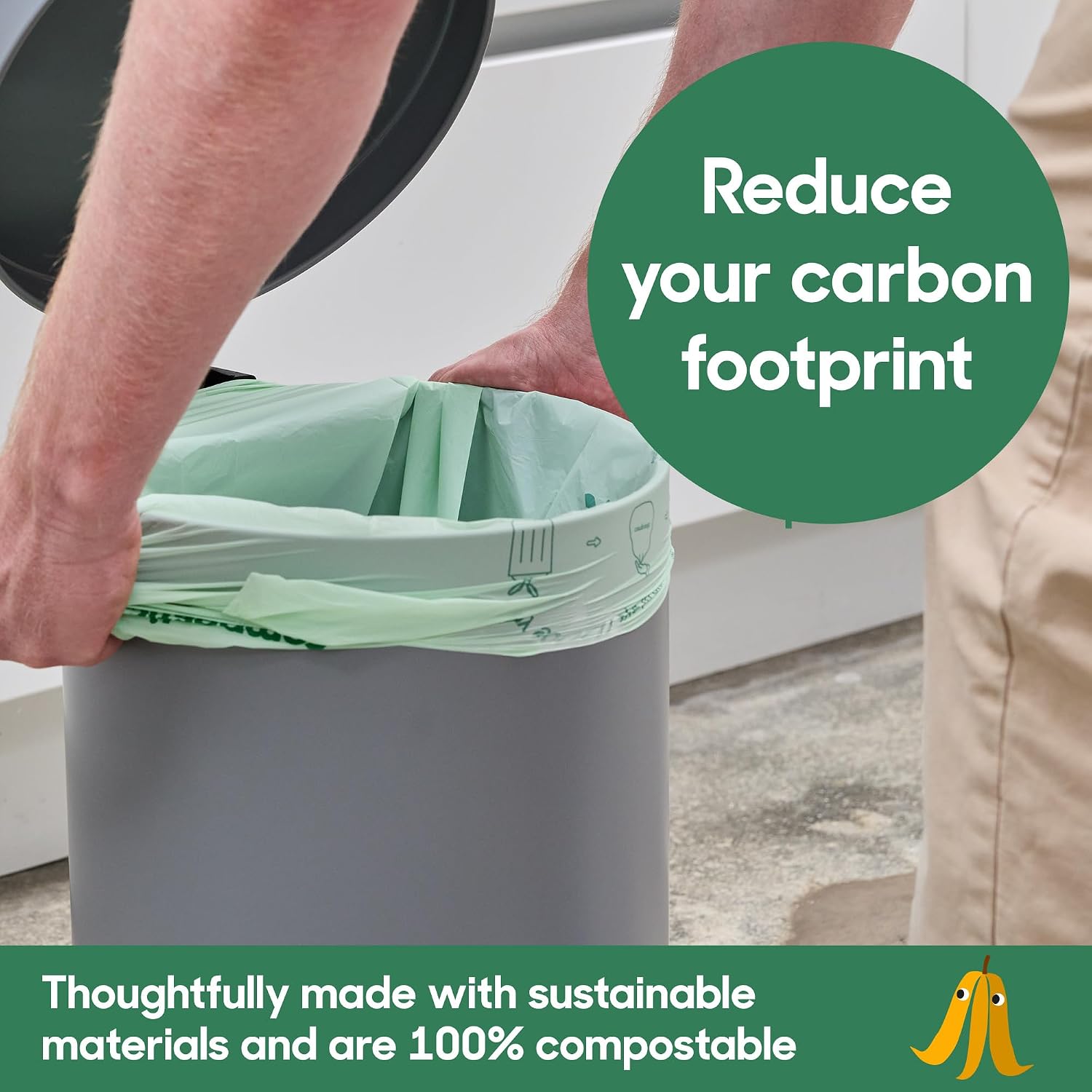 Thumbnail 1 de Compostic Compostable Trash Bags, 13 Gallon Tall Kitchen Starter Pack (50 Count) — Extra Strong, Home Compostable, Plant-Based, Unscented