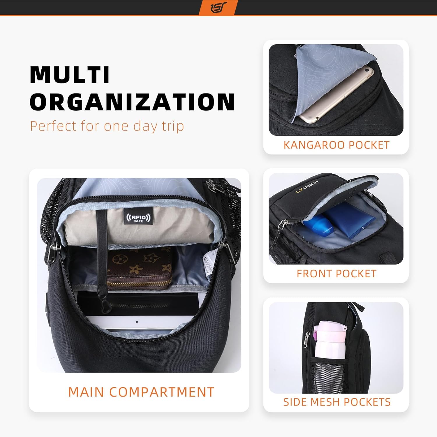 Detalle 2 de SKYSPER Sling Bag RFID 7L