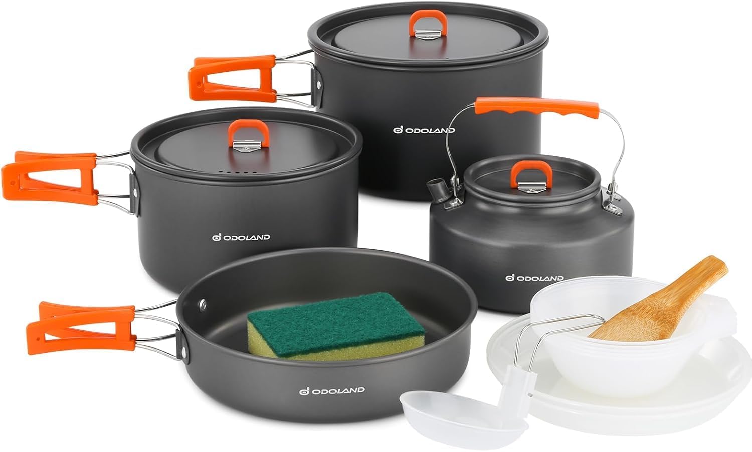 Detalle de Odoland Camping Cookware Set Review: Lightweight Non-Stick Kit for 4–6