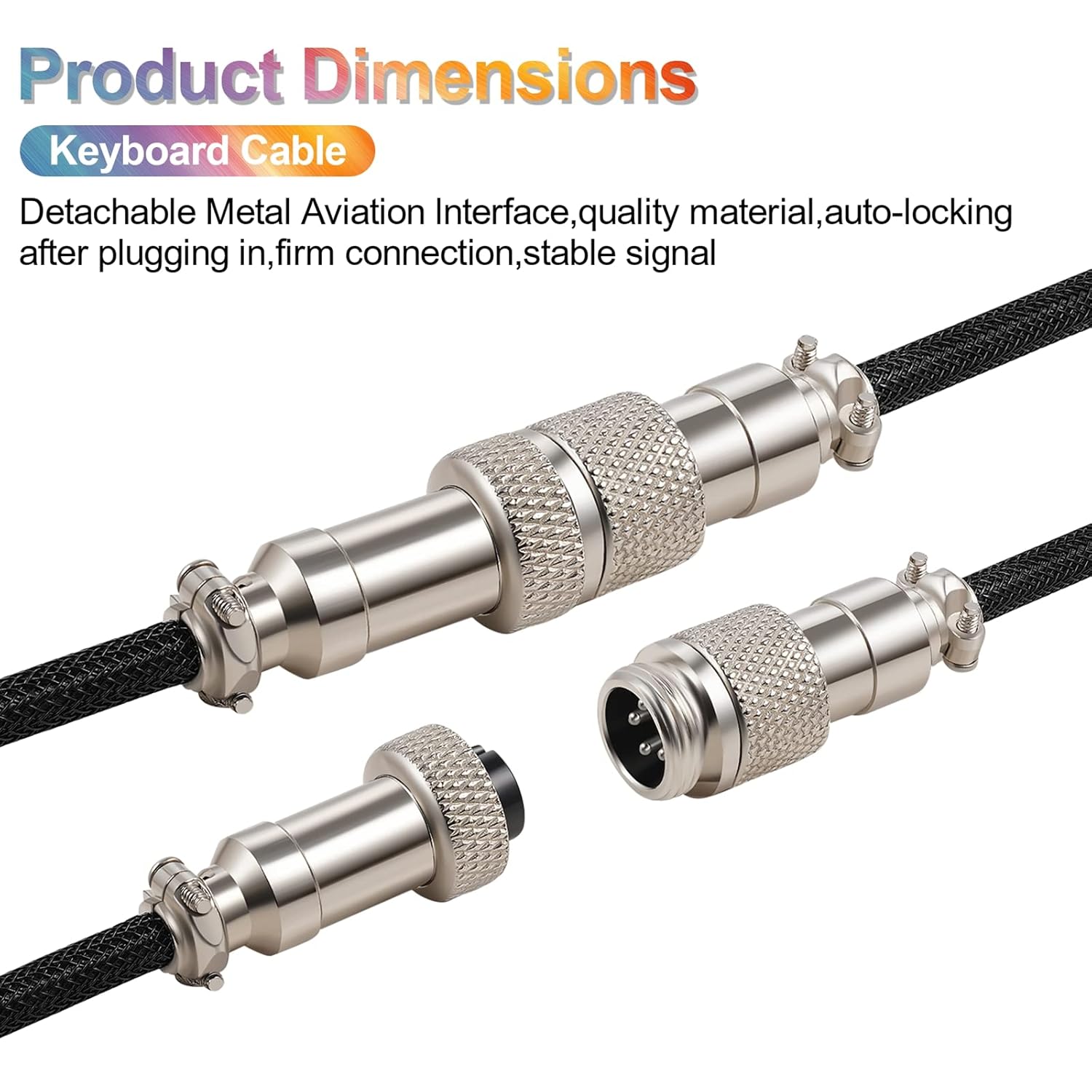 Detalle de Twozoh Type C Mechanical Keyboard Coiled Cable with Detachable Aviator Connector