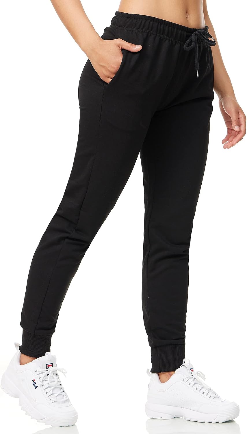 Detalle de ROSS CAMP Pantaloni Sportivi Donna Cotone - Comfort e stile per yoga, fitness e uso quotidiano