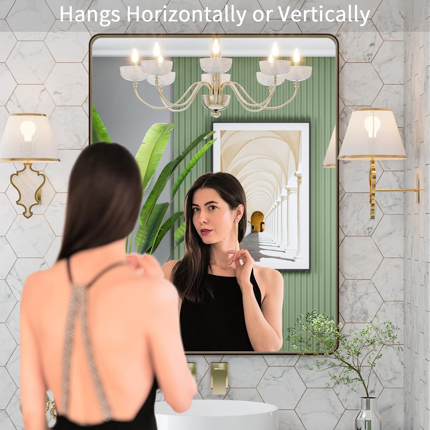 Thumbnail 1 de LoaaO 28x36 Bronze Bathroom Mirror with Brushed Frame 🪞