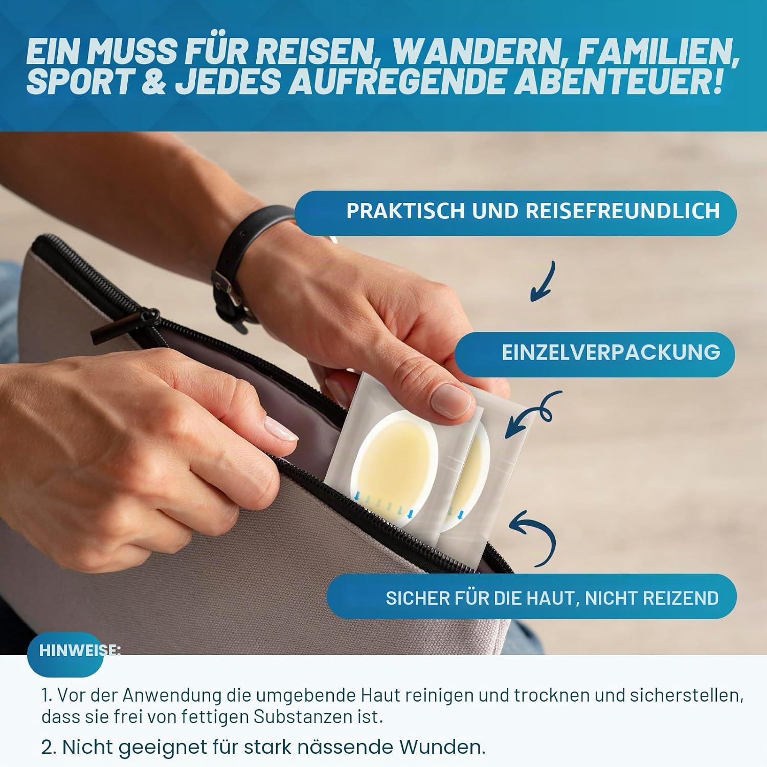 Detalle 2 de Hydrokolloid-Blisterpflaster für Füße – 30 Stück Gel-Blisterpflaster (Variety Pack) von Kimihome
