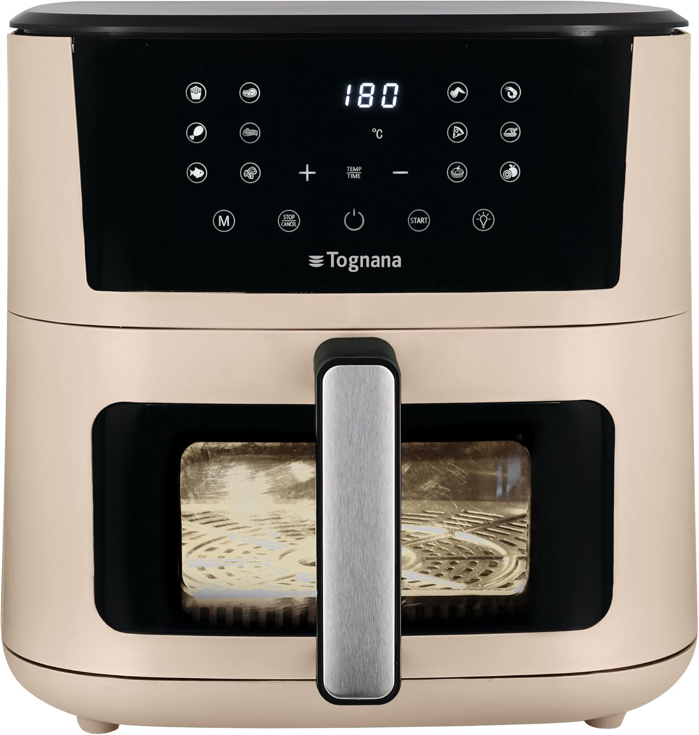 Detalle de Tognana Friggitrice ad aria 10L Champagne Iridea: stile vintage e frittura sana