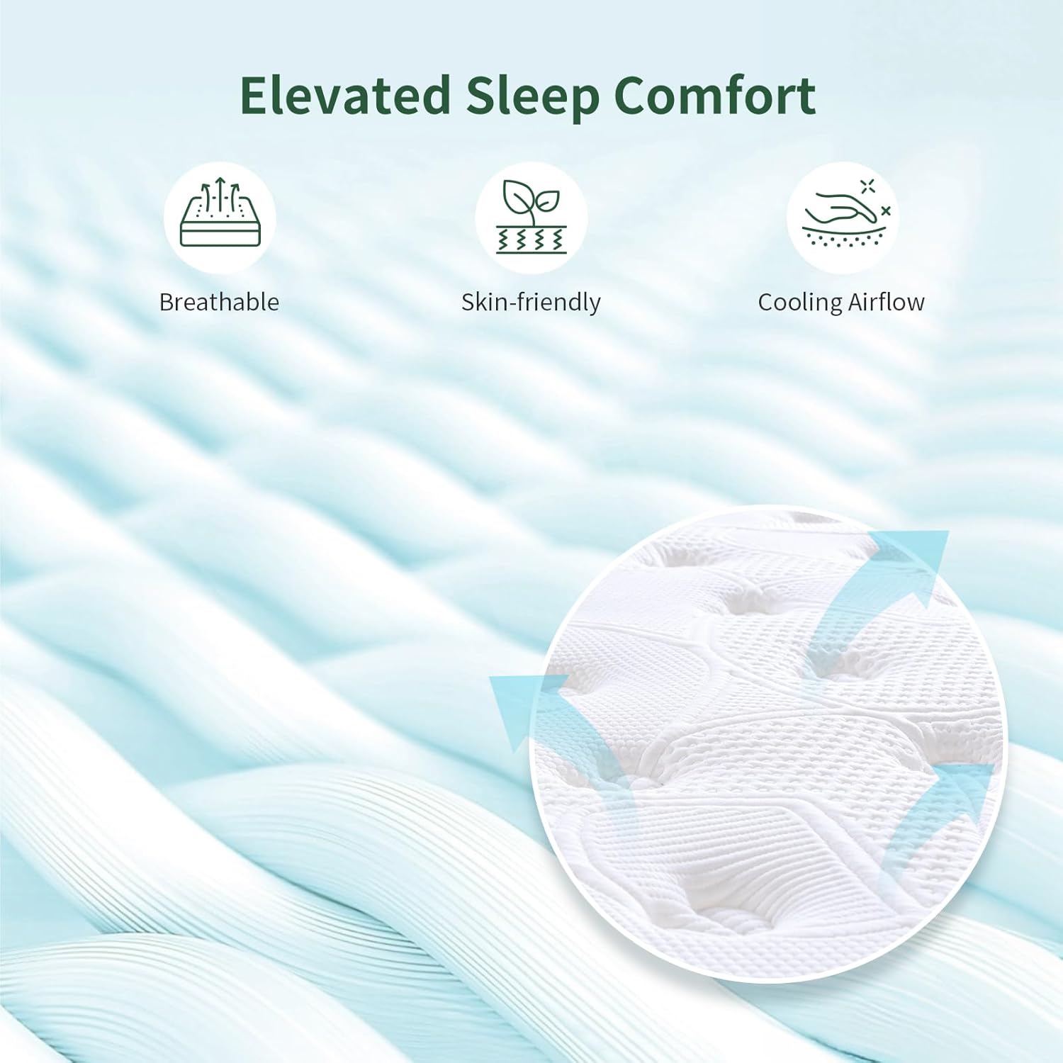 Thumbnail 3 de Queblox Double Mattress 4FT6 11Inch 7-Zone Memory Foam Pocket Sprung Medium Firm (135x190x28 cm)