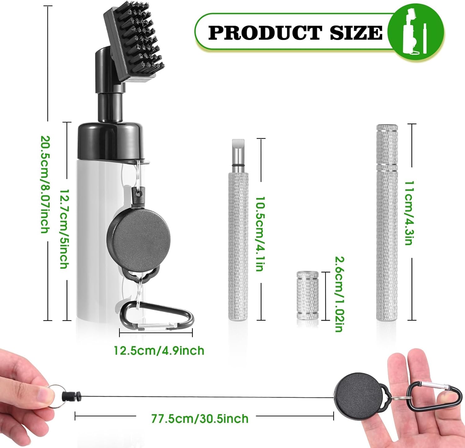 Thumbnail 5 de Wynaura Pro Golf Club Cleaner Brush with Golf Groove Sharpener Tool