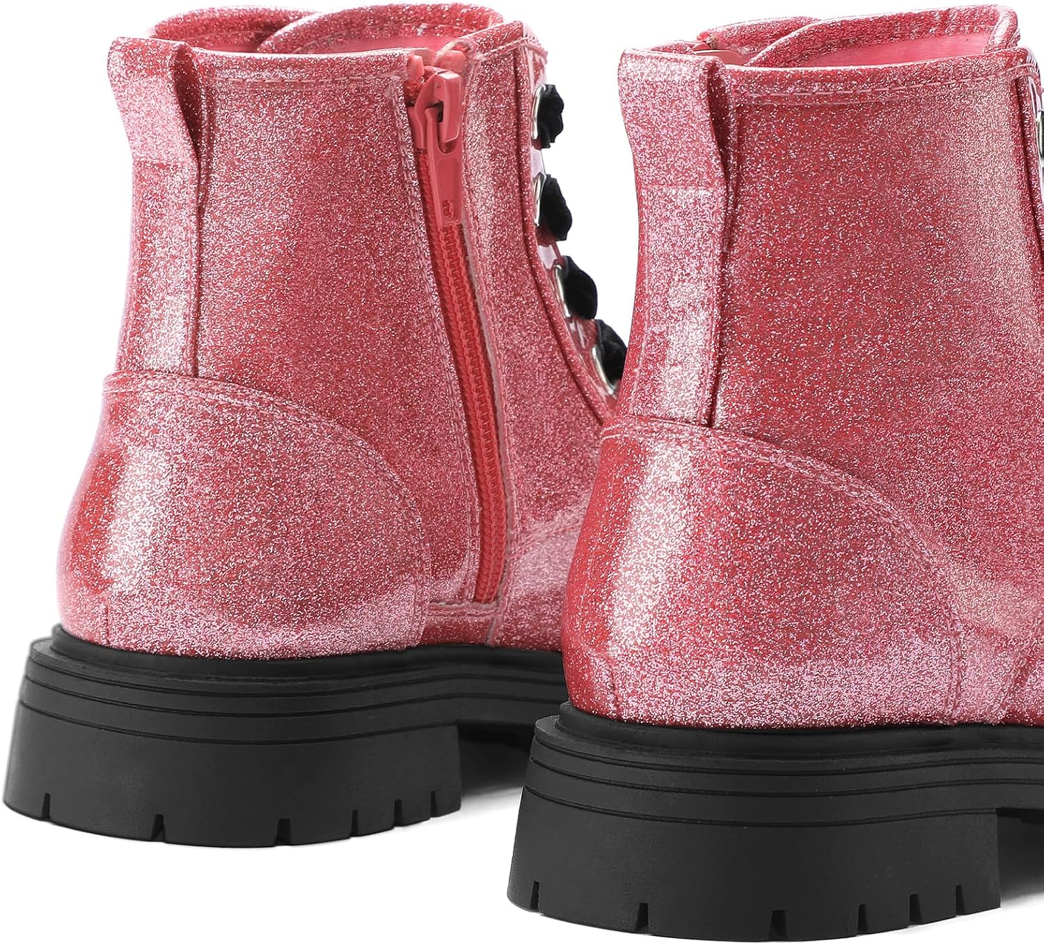 Detalle de K KomForme Girls’ Glitter Combat Ankle Boots with Side Zipper