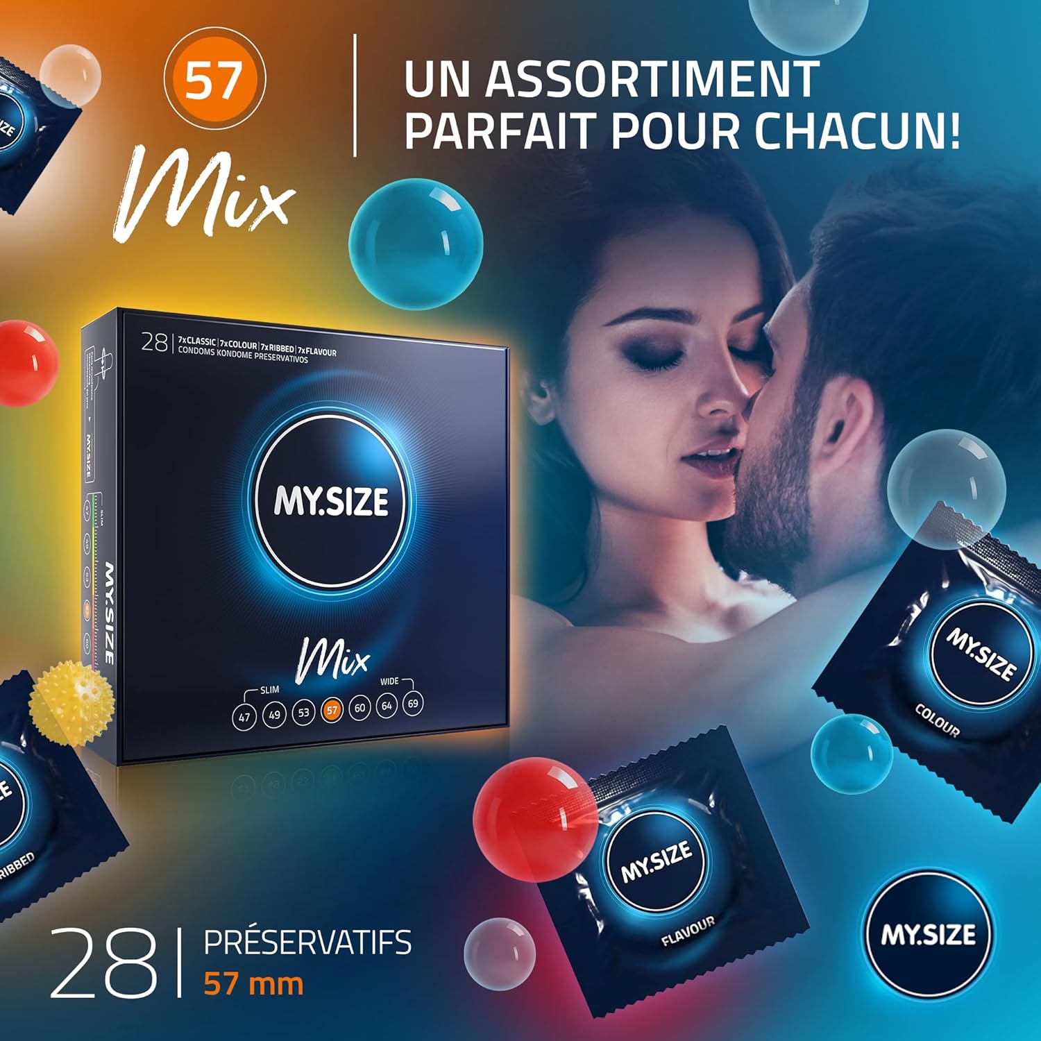Thumbnail 1 de My.Size Mix préservatifs 57 mm, 28 pièces ⚙