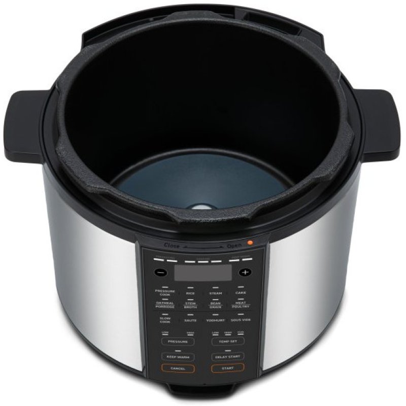 Detalle de Cosori Olla a Presión 5.7 L 1100 W de acero inoxidable: versatilidad y seguridad para tus recetas