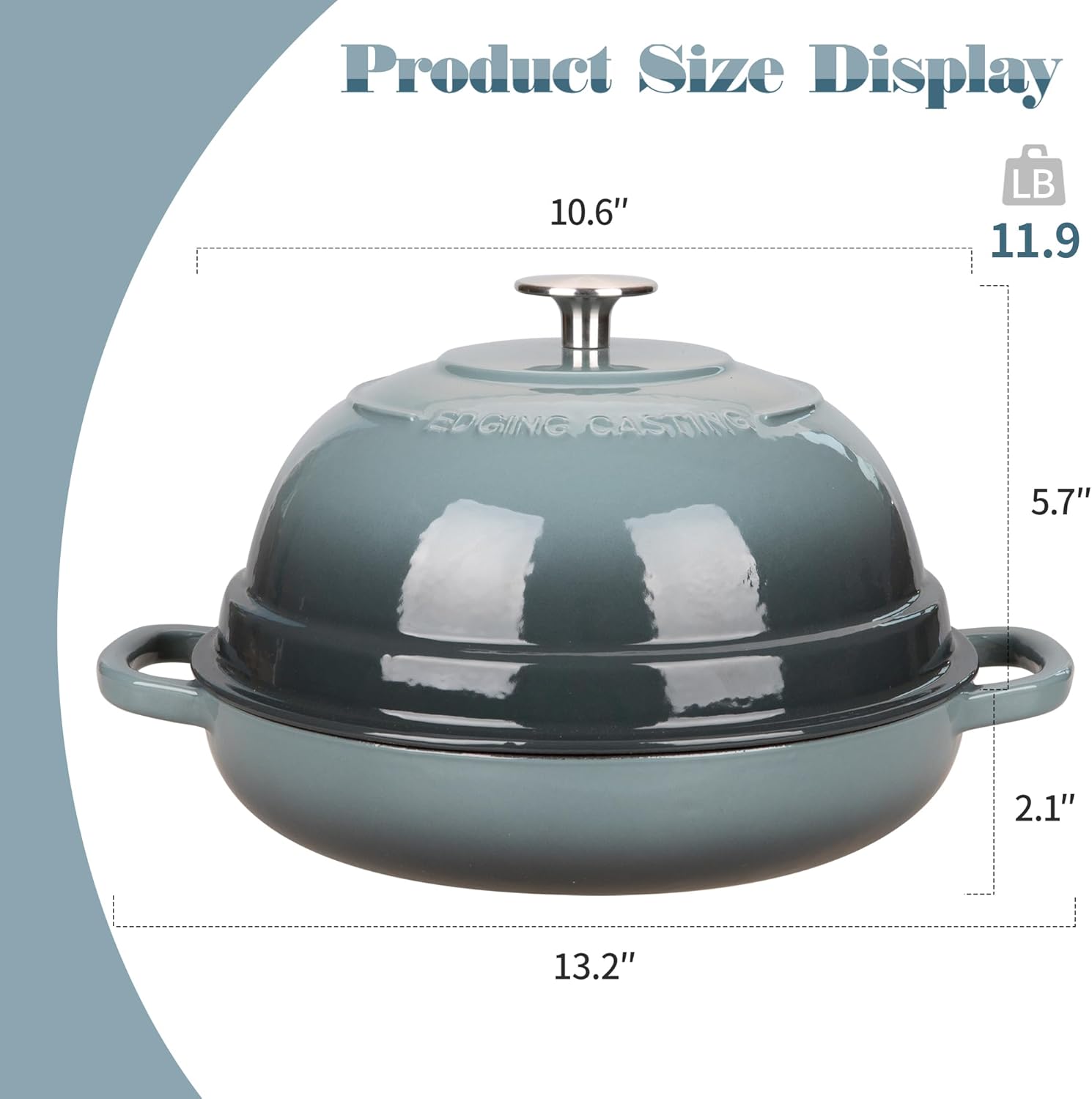 Detalle de EDGING CASTING 6 Quart Enameled Dutch Oven 🍲