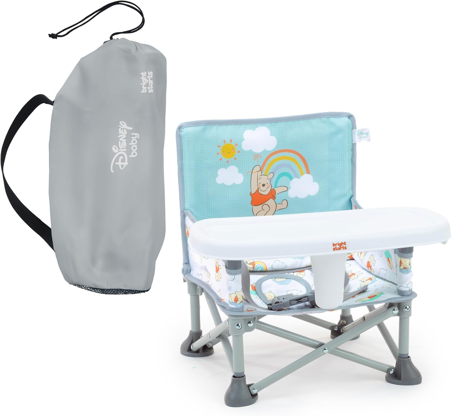 Detalle de Bright Starts Disney Nalle Puh Pop 'N Sit – portabel golvstol med bricka