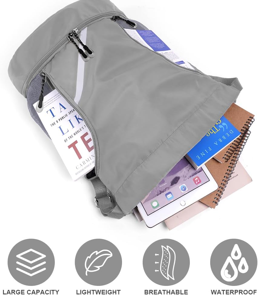 Thumbnail 2 de flintronic Mode Sport Rucksäcke: Großer 20-Liter-Kordelzug mit Schuhfach und Netz-Taschen