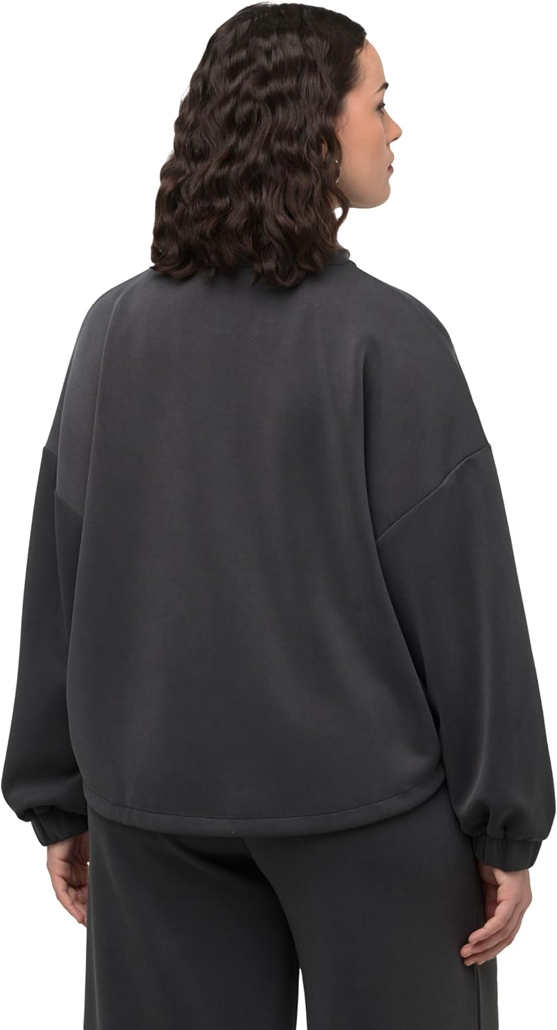 Detalle 2 de Ulla Popken Felpa dal Taglio Oversize con Collo Alto e Maniche Lunghe 820347
