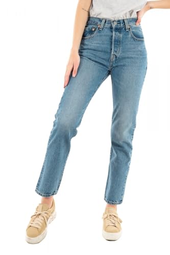 Detalle de Levi’s 501 Crop jeans donna Must Be Mine, taglio diritto e leggermente elasticizzati