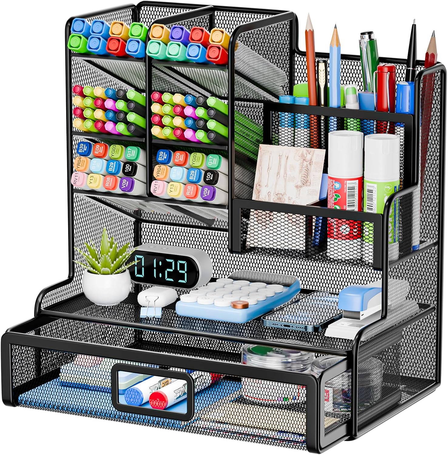Detalle de Restorgan Netz Schreibtisch Organizer 12 Fächer