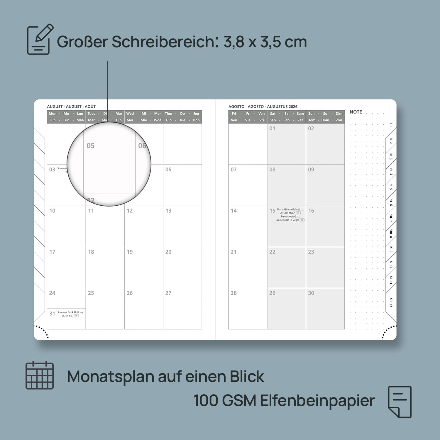 Detalle de POPRUN Kalender 2026 Wochenplaner 12 Monate
