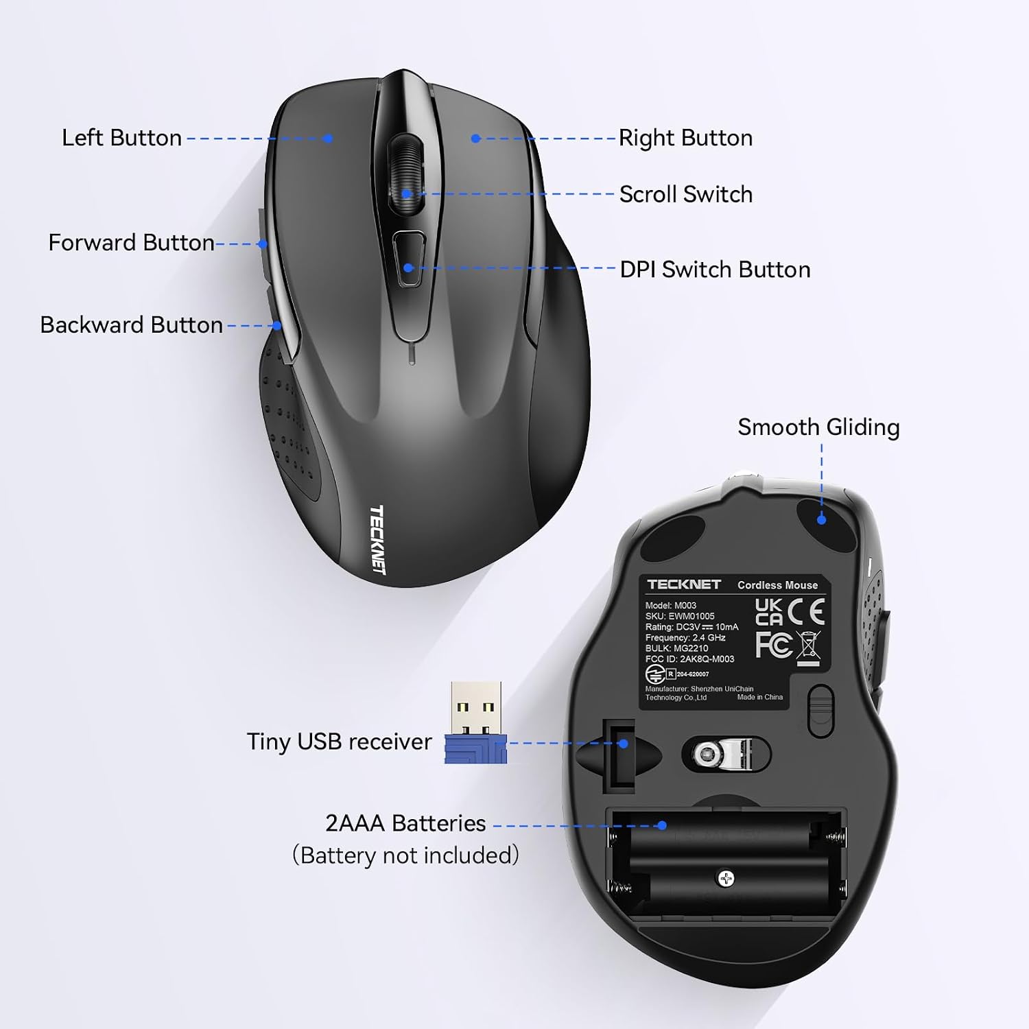 Thumbnail 6 de TECKNET Pro Wireless Mouse 4000 DPI
