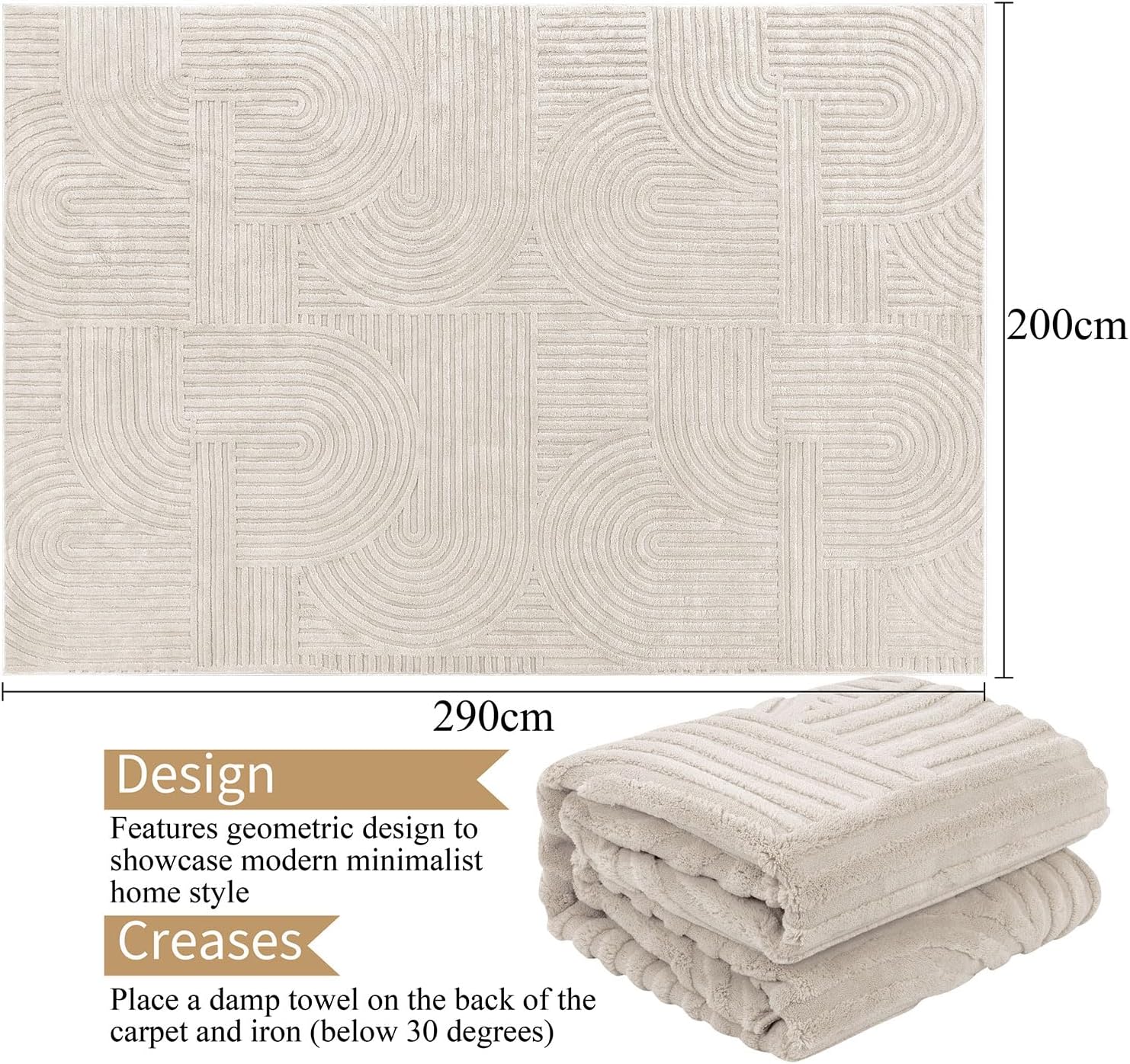 Thumbnail 1 de SHACOS Tapis Salon Moderne 200x290 cm 🏡