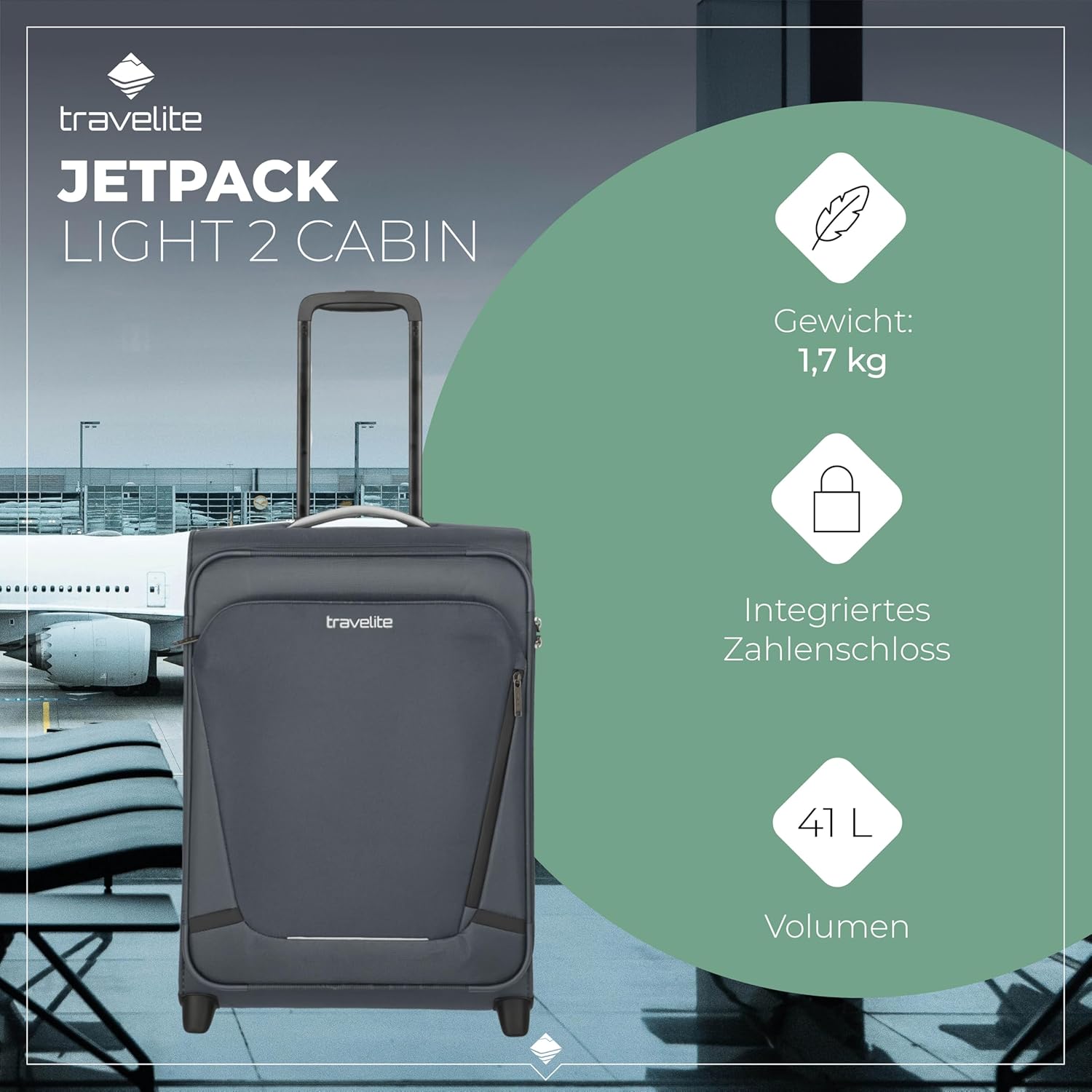 Thumbnail 1 de Travelite Jetpack Handgepäckkoffer 55x40x20 cm – ultraleicht, 41 Liter, 1,7 kg