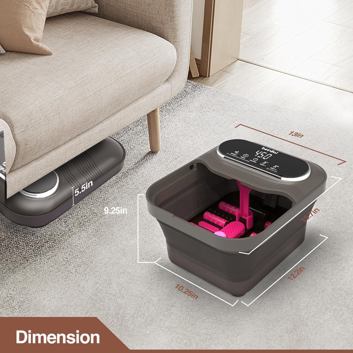 Thumbnail 6 de Beinilai Collapsible Foot Spa with Heater and Bubbles