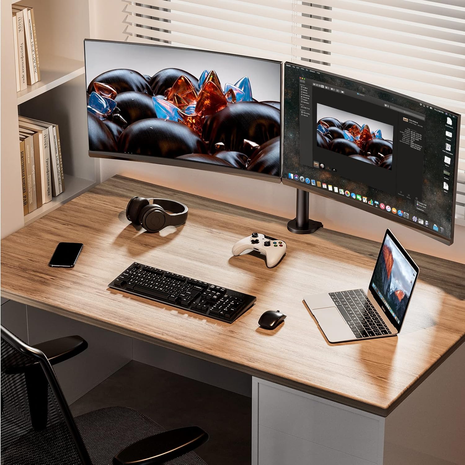 Thumbnail 1 de ErGear Monitor-Halterung 2 Monitore (13–32 Zoll) mit VESA 75/100, weiß