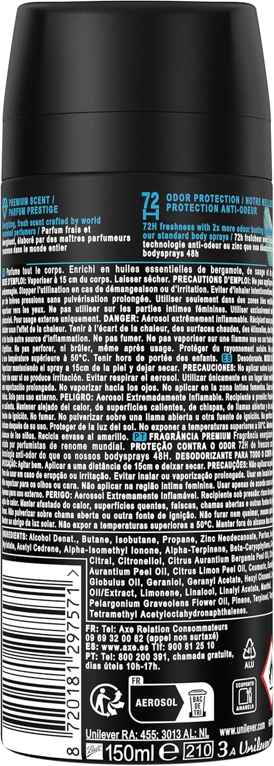 Thumbnail 2 de Axe Aqua Bergamot Desodorante Aerosol 6x150 ml
