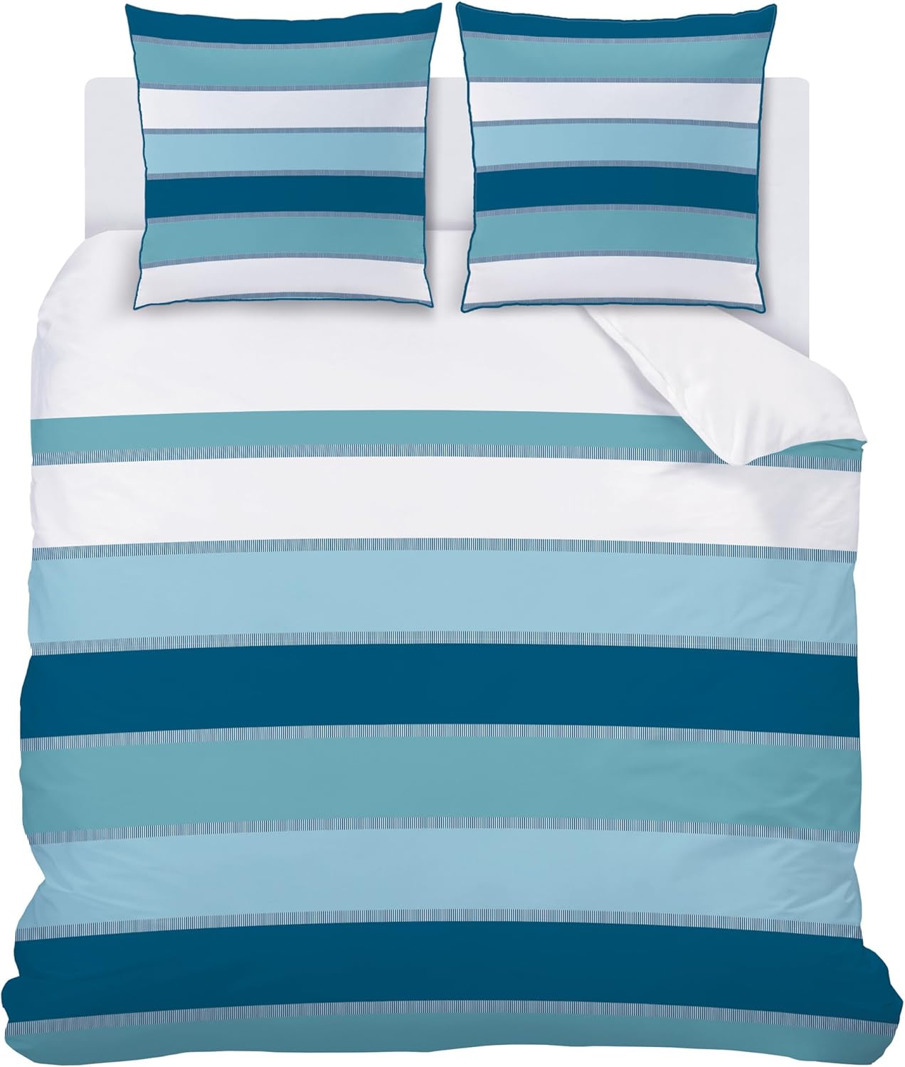 Thumbnail 2 de Parure de lit enfant Matt & Rose Tendance OCÉANE en coton 140x200 (housse + taie 65x65) – Bleu