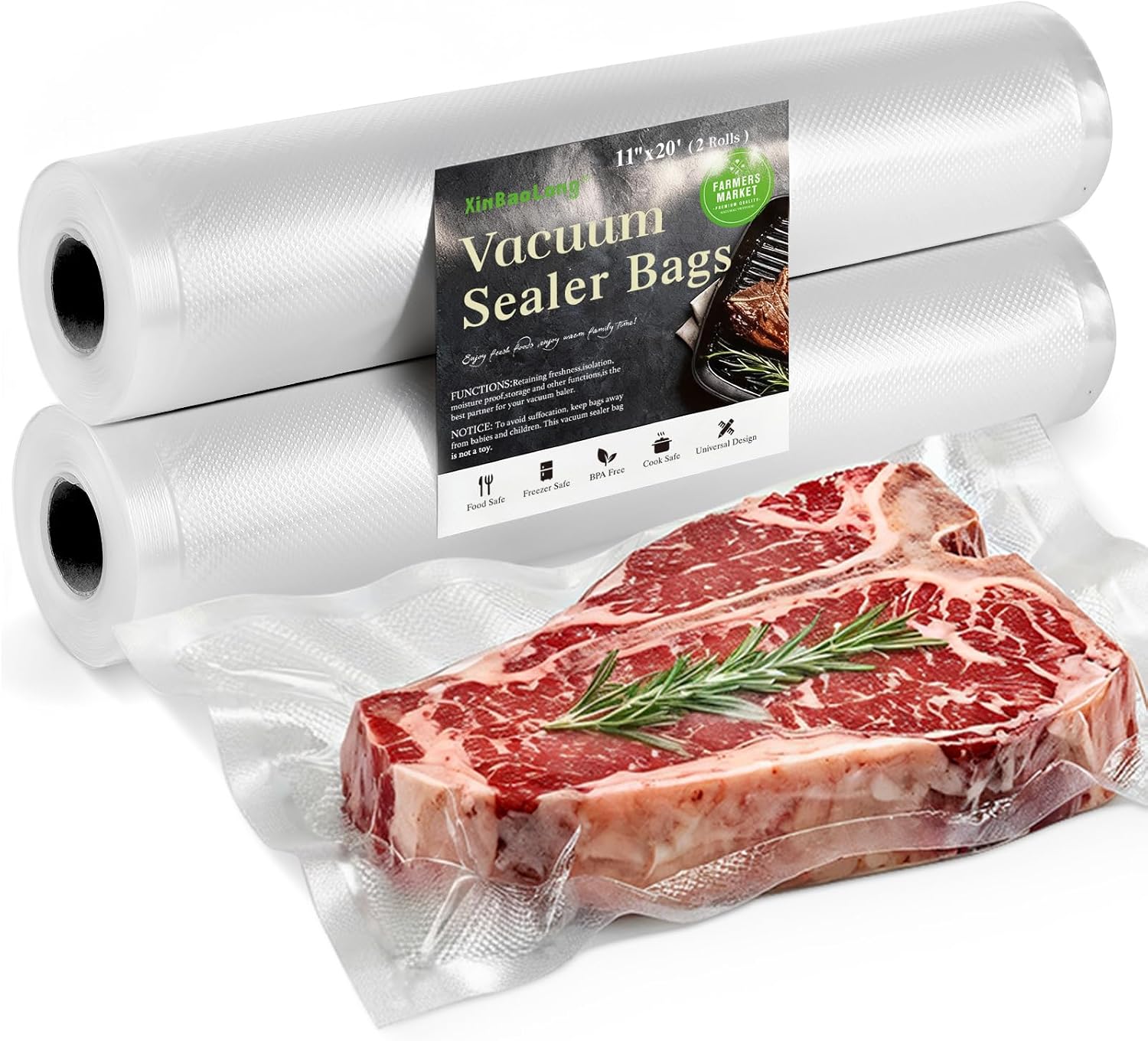 Thumbnail 4 de Vacuum Sealer Bags For Food 6-Pack 11" x 20' rolls