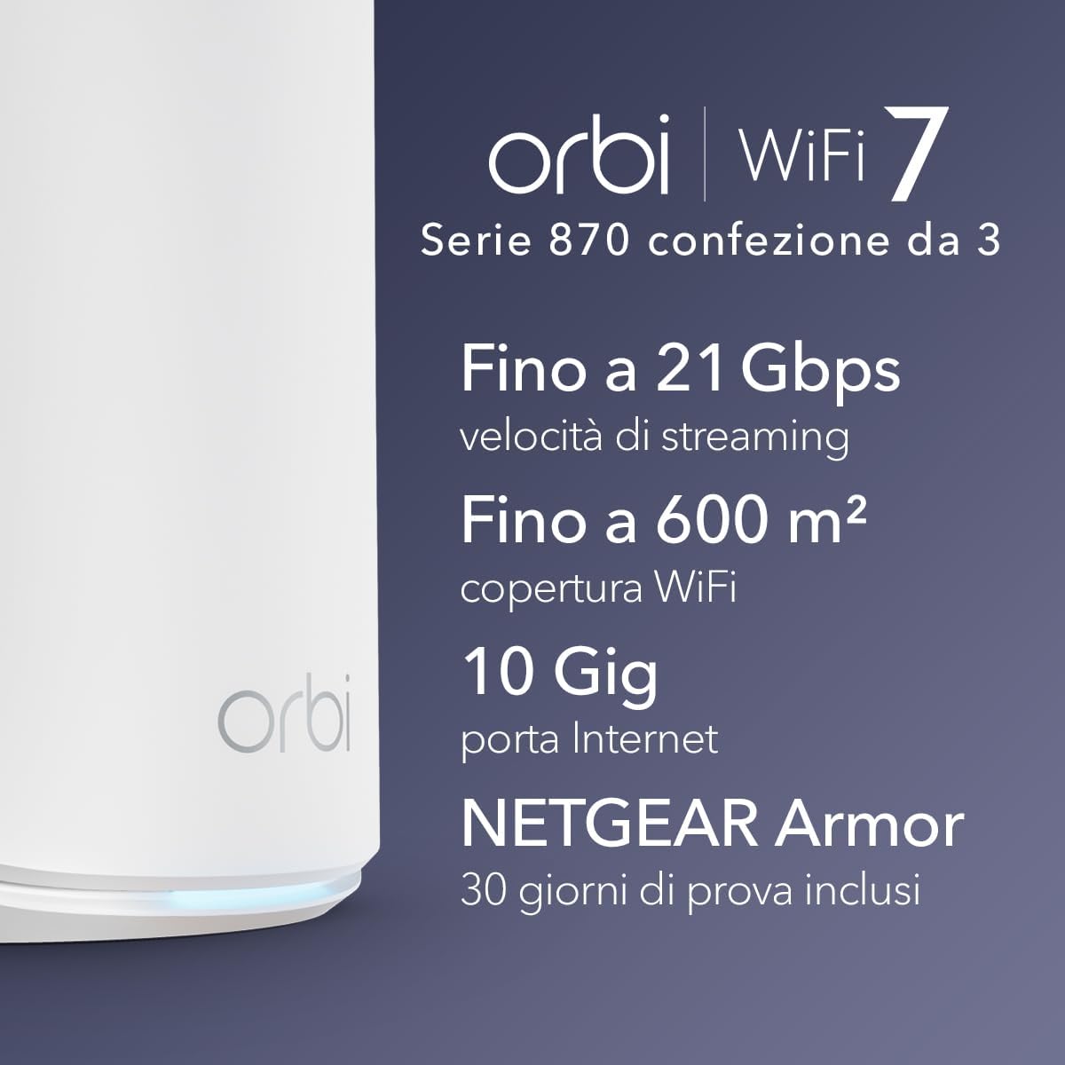 Thumbnail 1 de NETGEAR Orbi 870 WiFi 7 Mesh, fino a 600 m²