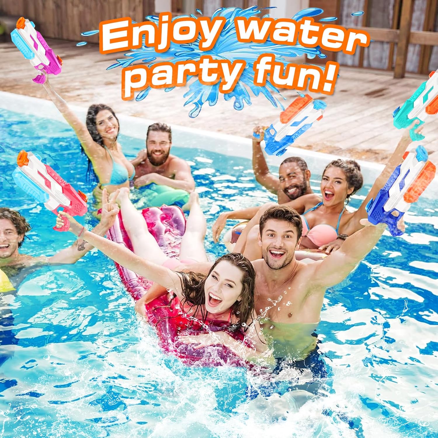 Thumbnail 6 de 6-Pack 600cc Water Guns for Kids & Adults — Long Range, High Capacity Soakers