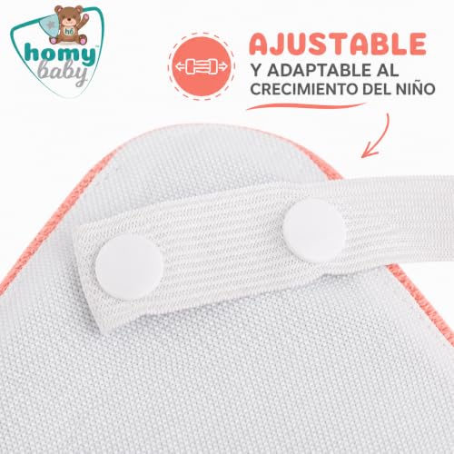 Detalle de HOMYBABY Pack 5 Baberos Rizo Bebe: impermeables y absorbentes, 29×25 cm, reutilizables