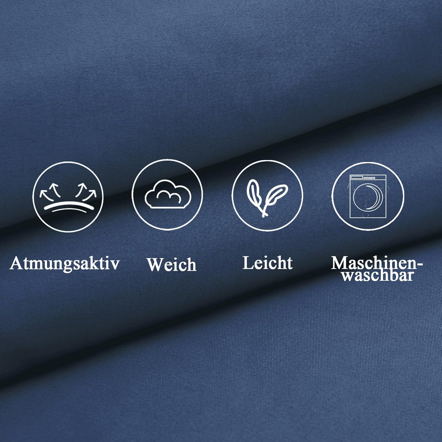 Detalle 1 de Kissenbezug 40x80 Vielit – Mikrofaser, OEKO-zertifiziert, 2er Set, dunkelblau
