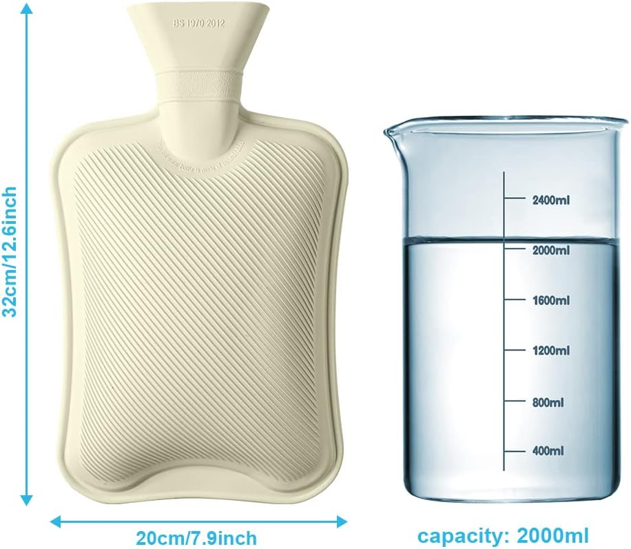 Detalle 2 de Vicloon Wärmflasche 2 L mit Bezug