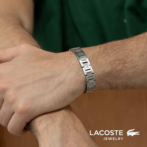 Detalle de Lacoste Gliederarmband METROPOLE aus Edelstahl – Petit-Piqué-Muster, 19 cm Innenumfang (2040117)