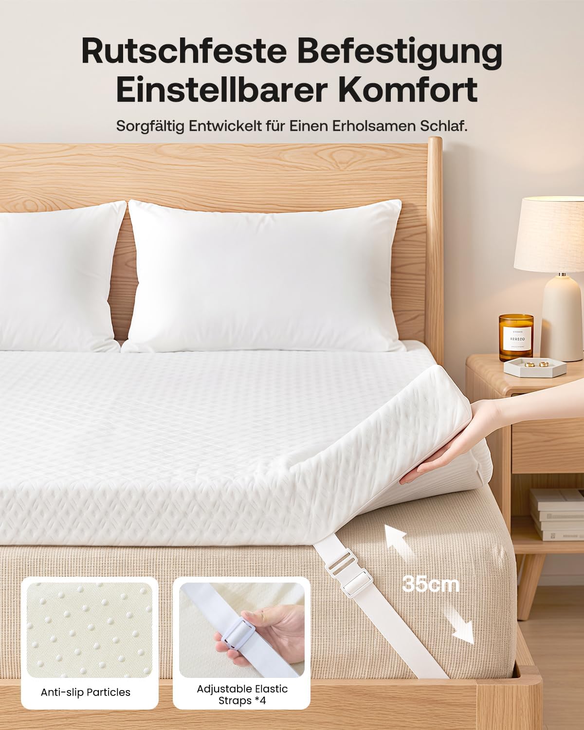 Thumbnail 6 de Topper 140x200 cm – 8 cm Höhentopper mit Gel-Memory and Kaltschaum, OEKO-TEX zertifiziert, rutschfest und waschbar