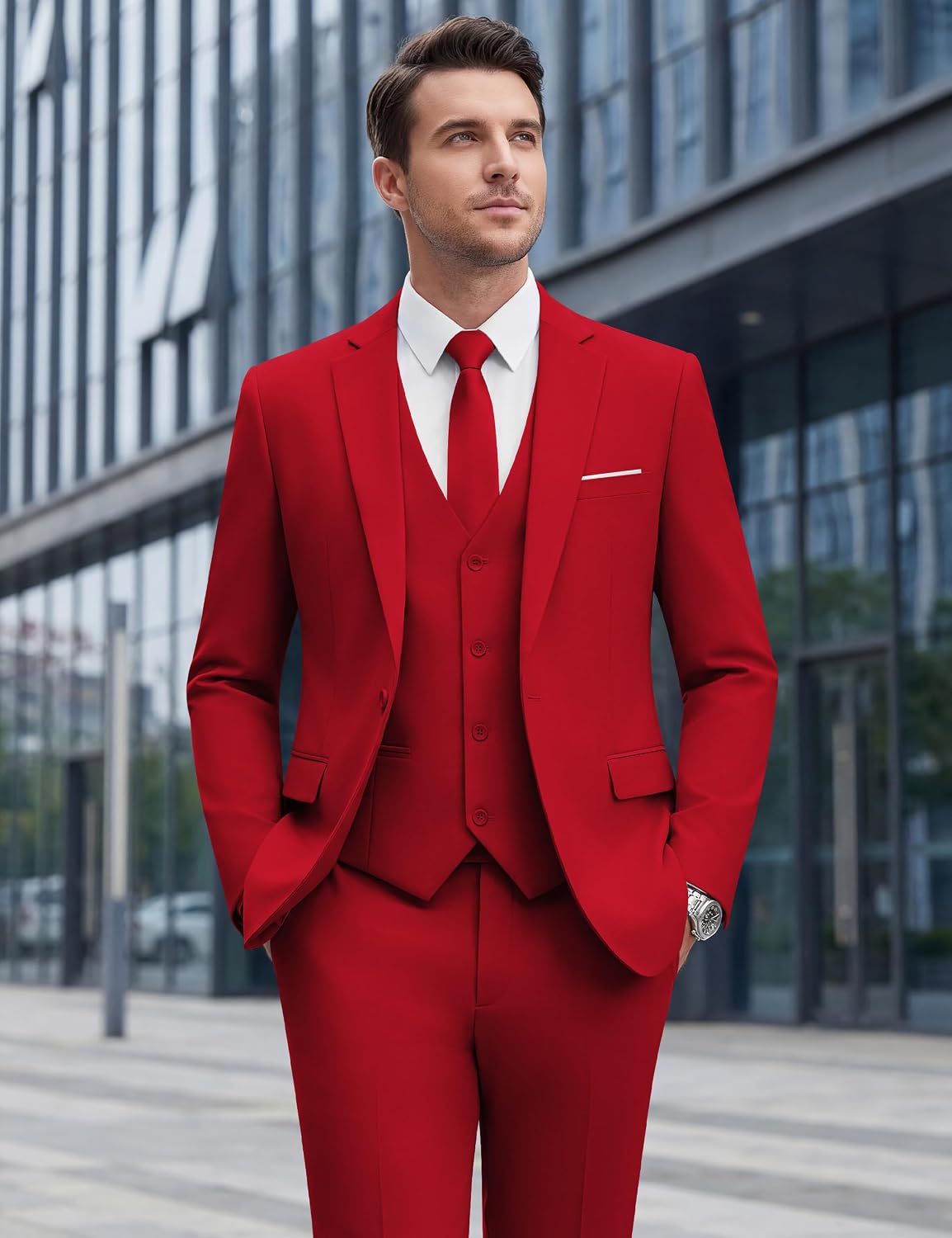 Thumbnail 6 de WULFUL Men’s Slim Fit Suit 3-Piece