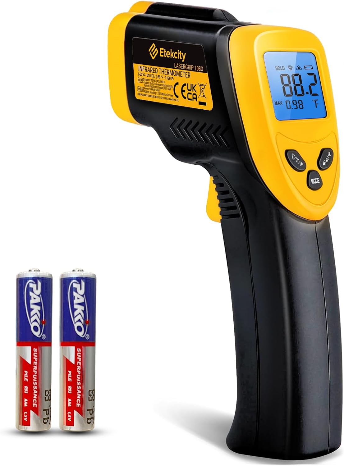 Detalle de Etekcity Infrared Thermometer -50°C to 610°C 📟