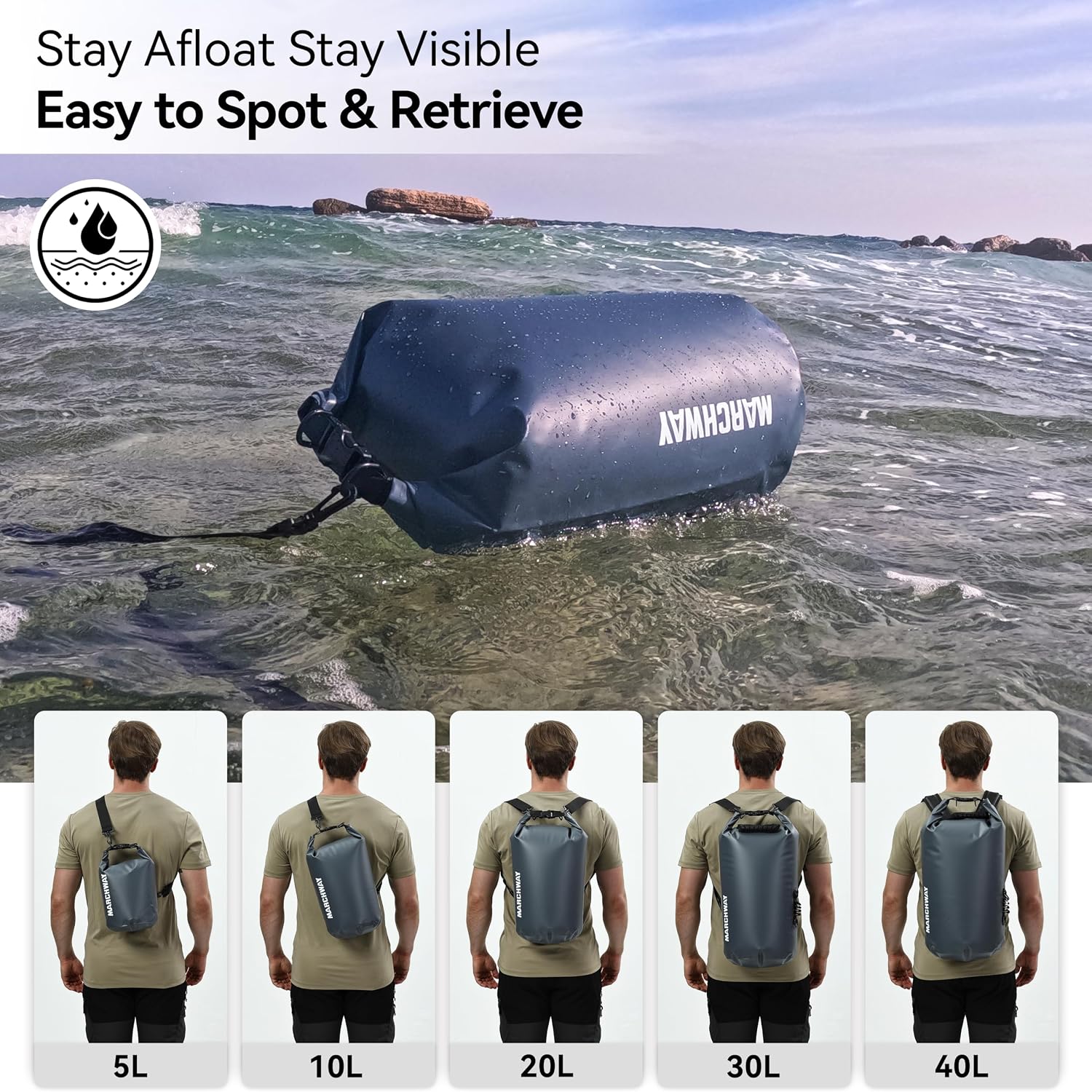 Thumbnail 4 de MARCHWAY Floating Waterproof Dry Bag Backpack (5L–40L)