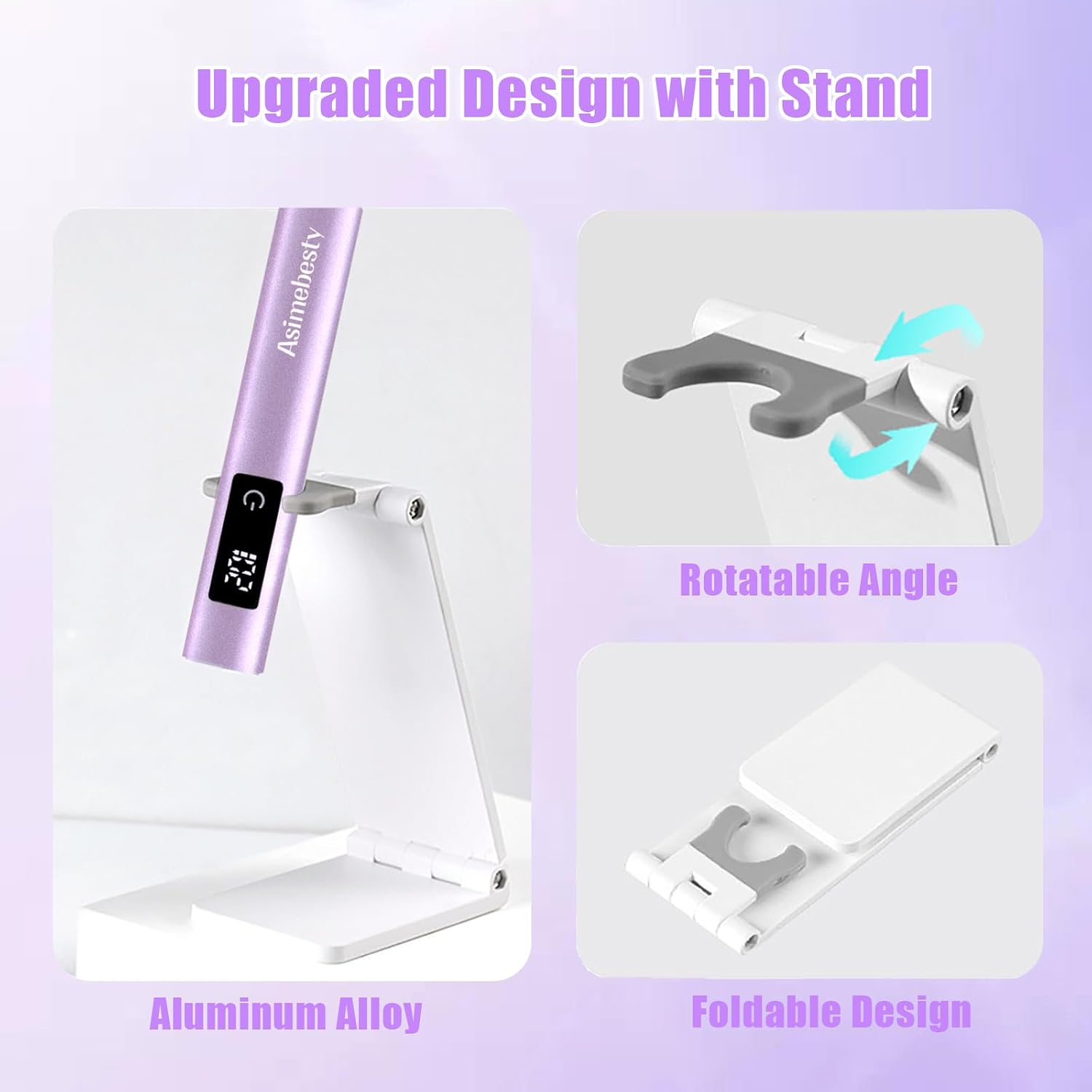 Detalle 1 de Asimebesty Mini UV-LED Lampe für Gelnägel (395 nm) – wiederaufladbar, 20/60/90 s