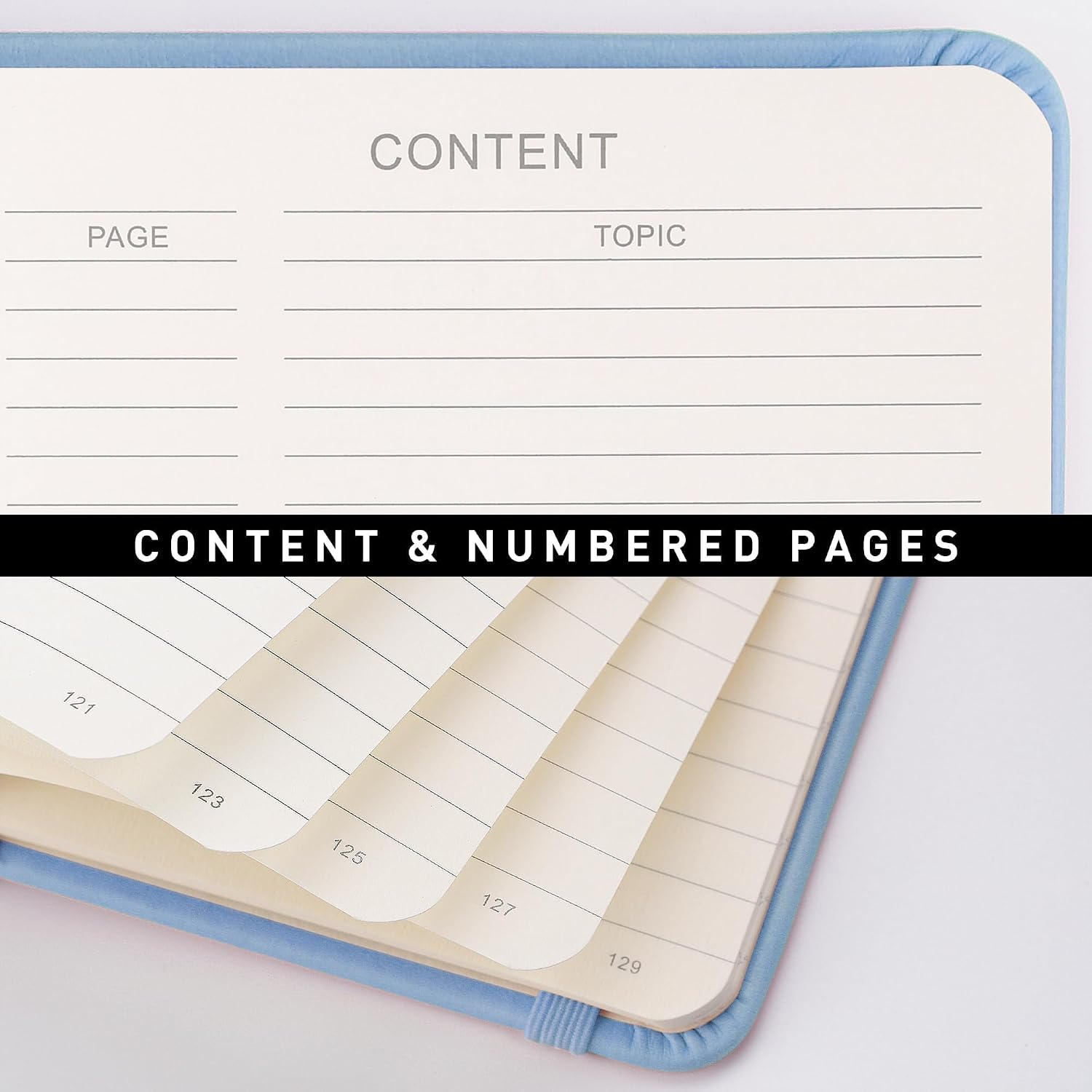 Detalle de RETTACY A5 Lined Journal Notebook, 192 Numbered Pages, 100 GSM Paper