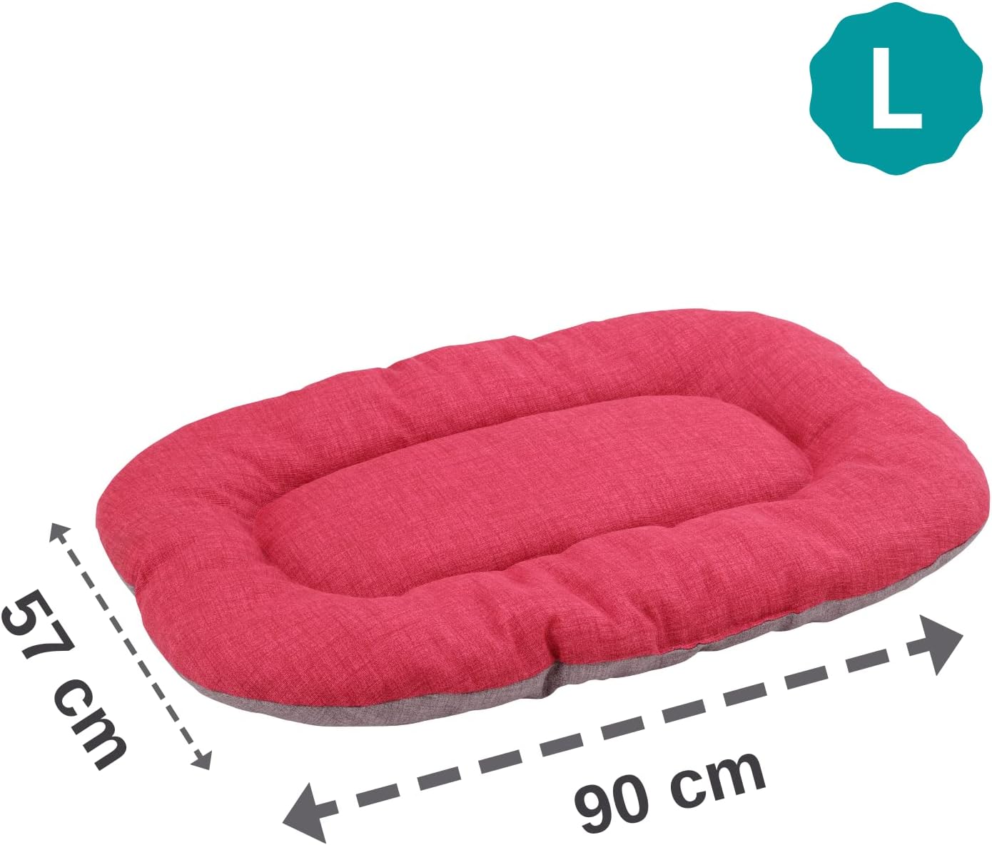 Detalle 2 de Baroni Home Cuscino Ovale per Cani e Gatti Tessuto: comfort italiano in 4 taglie