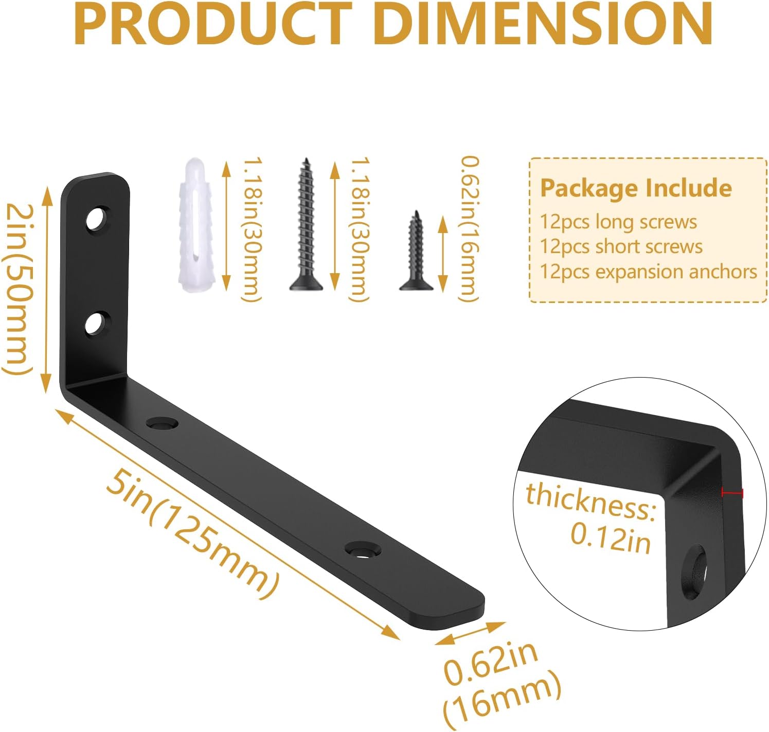 Thumbnail 1 de LSK L Brackets, 5 × 2 in