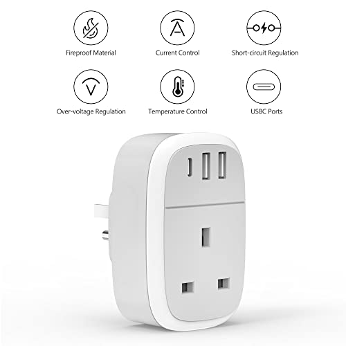 Thumbnail 2 de Cyzbim UK to US Plug Adaptor with 20W USB-C – 4 in 1 USBC Travel Charger