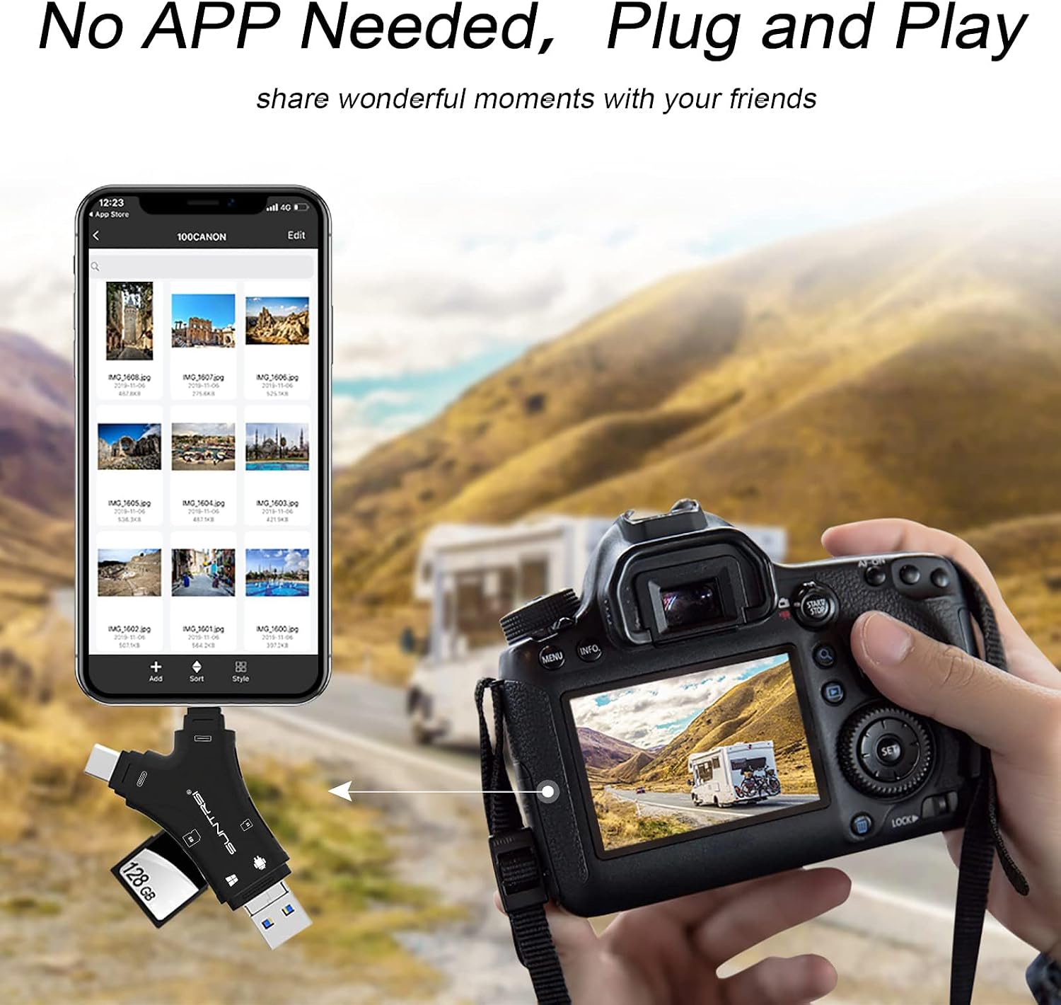 Thumbnail 6 de SUNTRSI Y-BD 4-in-1 SD Card Reader with USB, USB-C and iPhone Charging Port