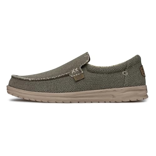Detalle de HEYDUDE Mikka Braided: Mocassini slip-on da uomo Army 44