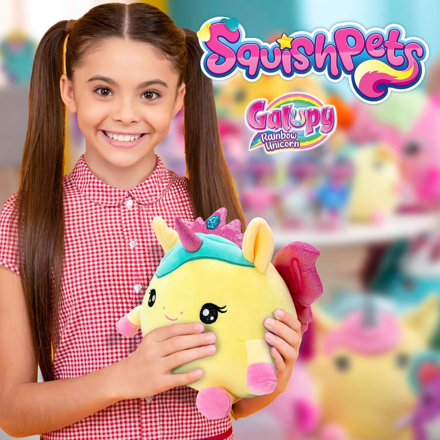 Detalle 2 de SquishPets Galupy Rainbow Unicorn Zoey 19 cm