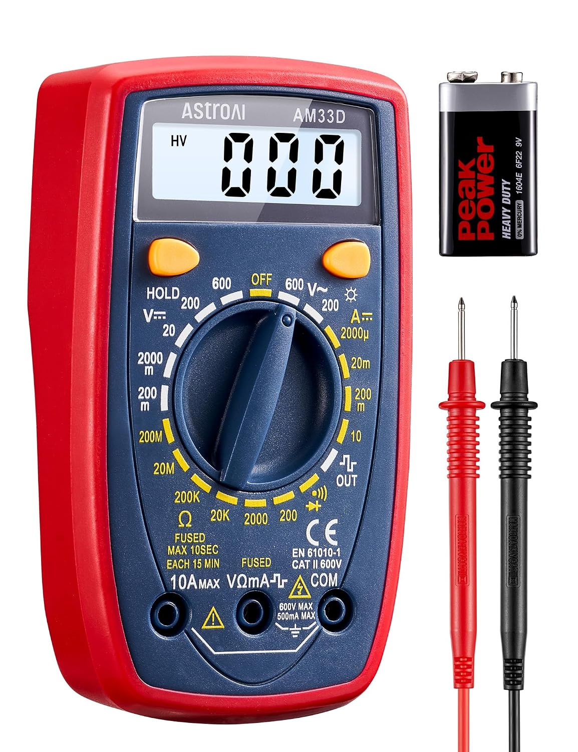 Thumbnail 6 de AstroAI 2000-Count Digital Multimeter with AC/DC Voltage, DC Current, Resistance, Continuity & Diode - Blue
